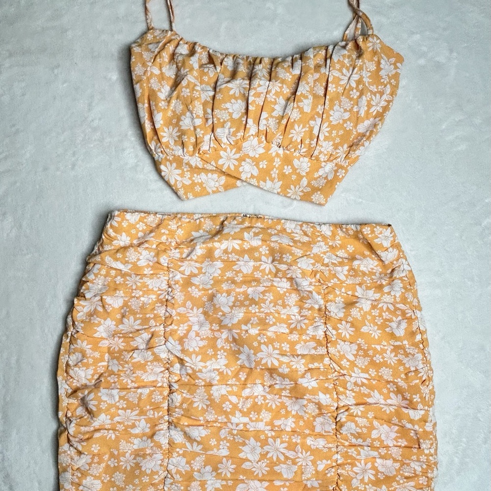 Windsor Yellow Floral Skirt Set
